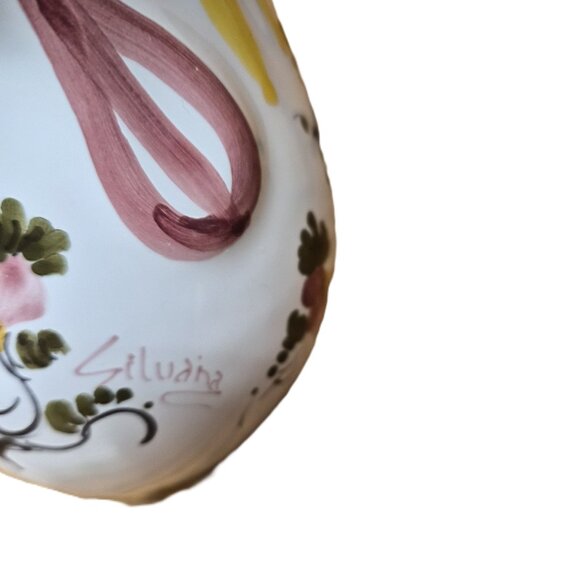 VTG Italian Majolica Rooster Pitcher – Signed Siluana, Dip A Mano Cottagecore - Picture 7 of 7